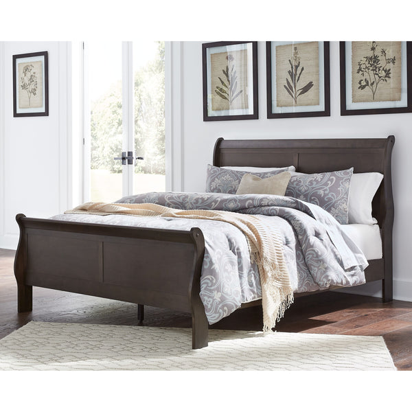 Leewarden - Dark Brown - Queen Sleigh Bed-Washburn's Home Furnishings