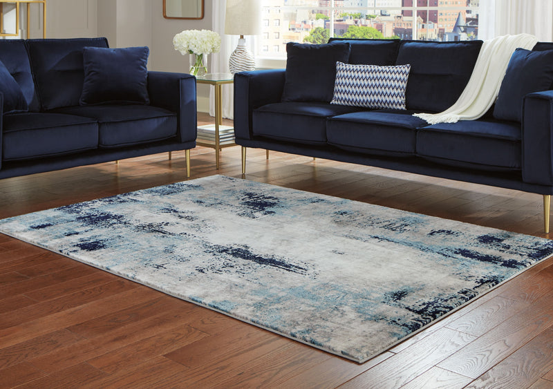 Leonelle - Cream/blue/gray - Large Rug-Washburn's Home Furnishings