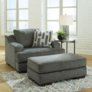 Lessinger - Pewter - 2 Pc. - Chair And A Half, Ottoman-Washburn's Home Furnishings