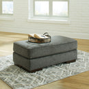 Lessinger - Pewter - Ottoman-Washburn's Home Furnishings