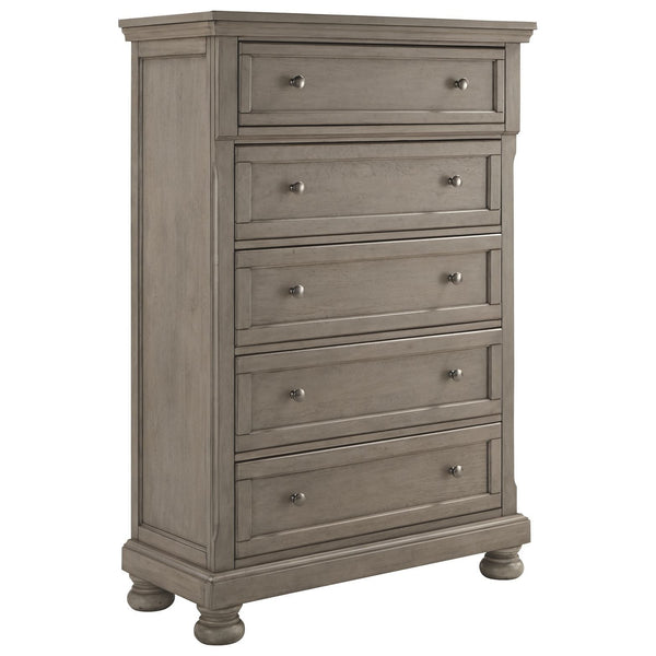 Lettner - Light Gray - Five Drawer Chest - 2-handles-Washburn's Home Furnishings