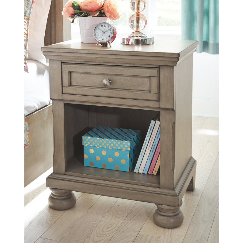 Lettner - Light Gray - One Drawer Night Stand-Washburn's Home Furnishings