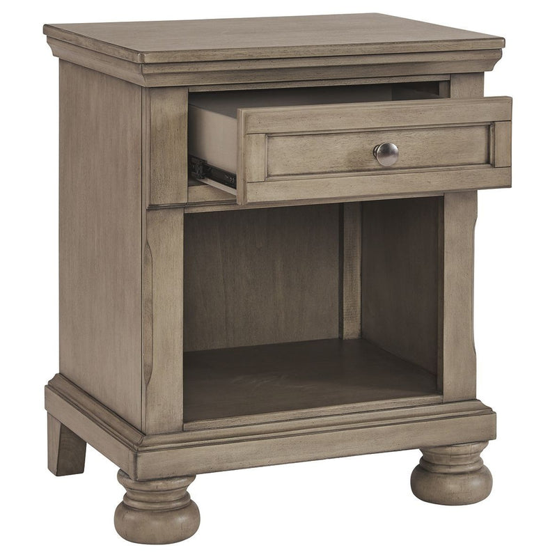 Lettner - Light Gray - One Drawer Night Stand-Washburn's Home Furnishings