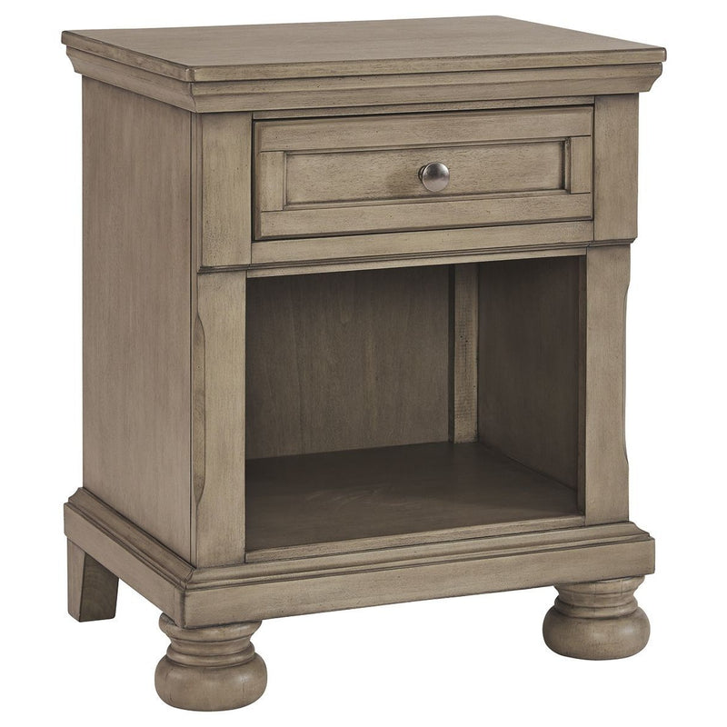 Lettner - Light Gray - One Drawer Night Stand-Washburn's Home Furnishings