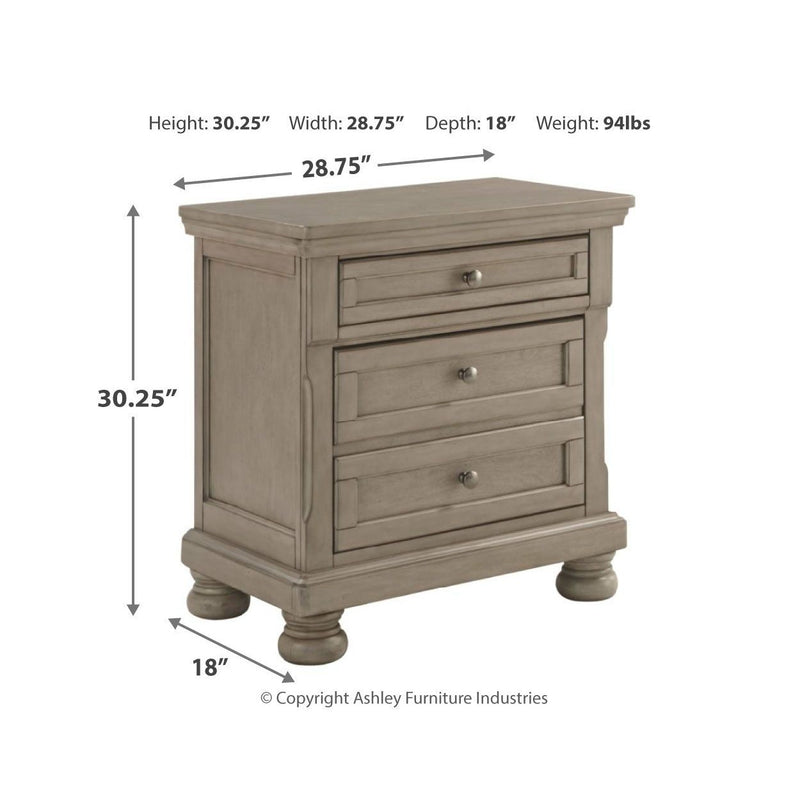 Lettner - Light Gray - Two Drawer Night Stand-Washburn's Home Furnishings