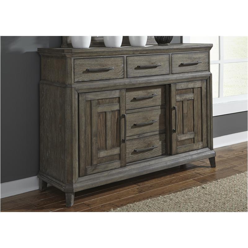 Artisan Prairie 6 Drawer, 2 Door Chesser in Wirebrushed Aged Oak-Washburn's Home Furnishings