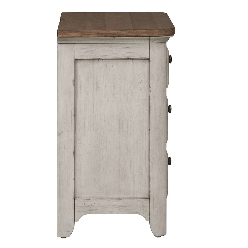 Farmhouse Reimagined - 3 Drawer Night Stand w/ Charging Station-Washburn's Home Furnishings