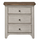 Farmhouse Reimagined - 3 Drawer Night Stand w/ Charging Station-Washburn's Home Furnishings