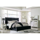 Lindenfield - Black - California King Upholstered Bed With Storage-Washburn's Home Furnishings