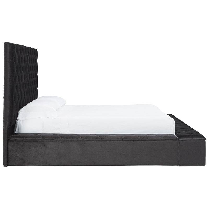 Lindenfield - Black - Queen Upholstered Bed With Storage-Washburn's Home Furnishings