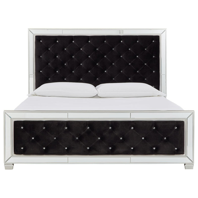 Lindenfield - Black/silver - California King Upholstered Bed-Washburn's Home Furnishings