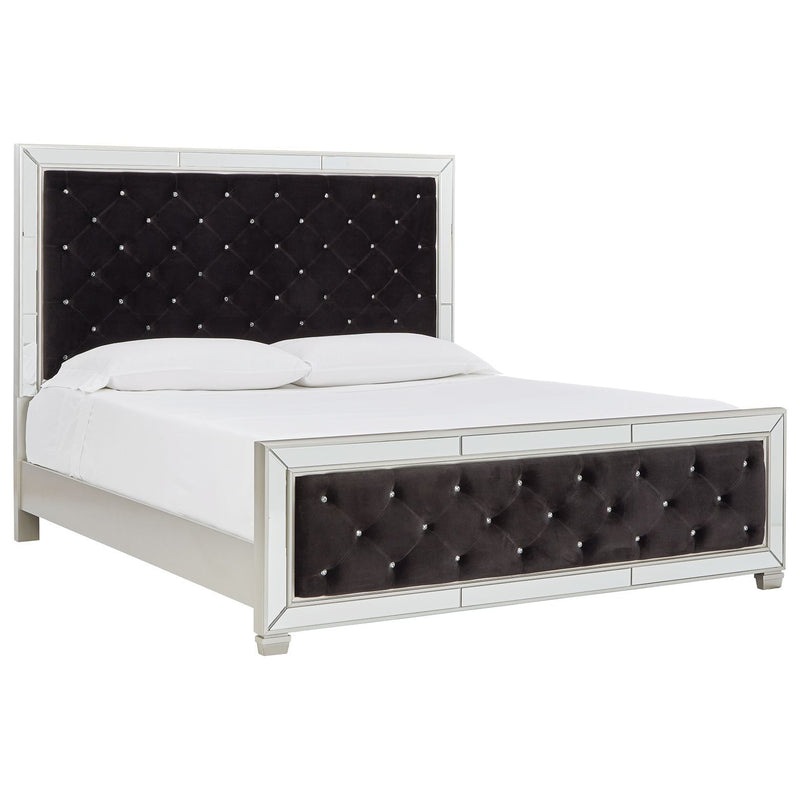 Lindenfield - Black/silver - King Upholstered Bed-Washburn's Home Furnishings