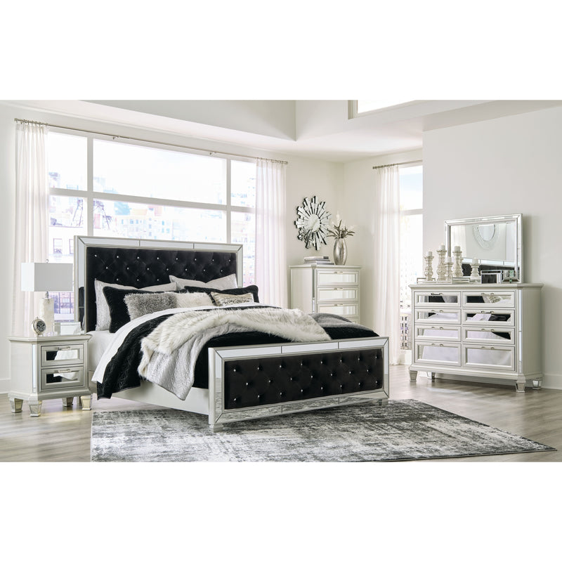 Lindenfield - Black/silver - King Upholstered Bed-Washburn's Home Furnishings