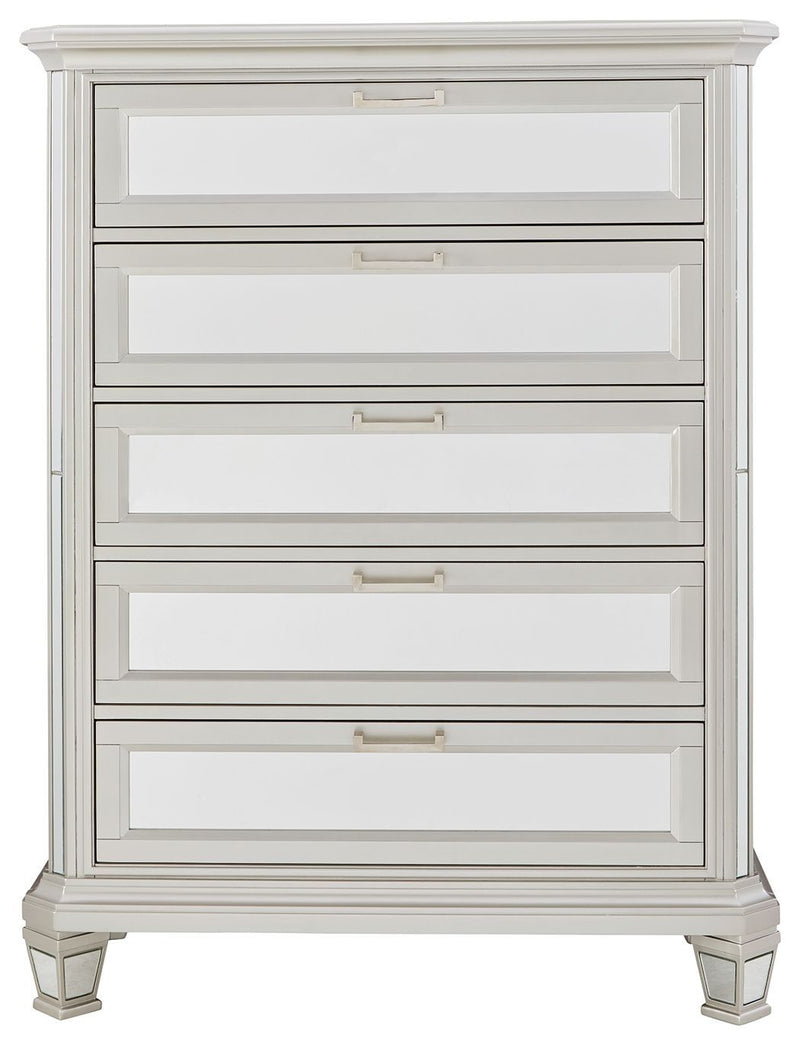 Lindenfield - Silver - Five Drawer Chest-Washburn's Home Furnishings