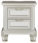 Lindenfield - Silver - Two Drawer Night Stand-Washburn's Home Furnishings