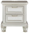 Lindenfield - Silver - Two Drawer Night Stand-Washburn's Home Furnishings