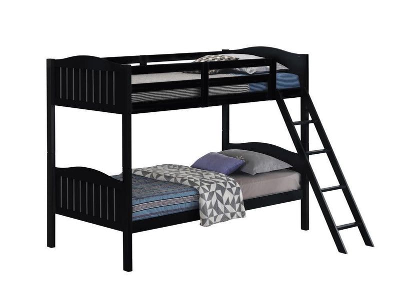 Littleton - Twin Over Twin Bunk Bed - 64 - Wood - Black-Washburn's Home Furnishings