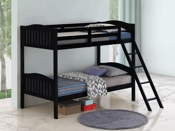 Littleton - Twin Over Twin Bunk Bed - 64 - Wood - Black-Washburn's Home Furnishings