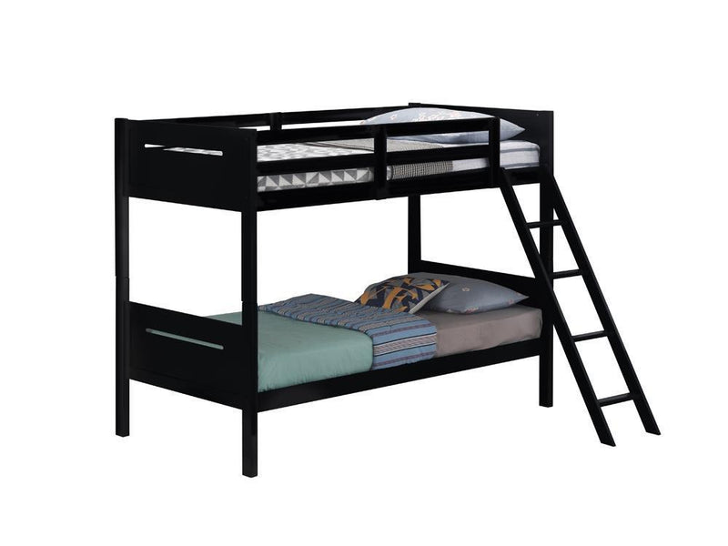 Littleton - Twin Over Twin Bunk Bed - Wood - Black-Washburn's Home Furnishings