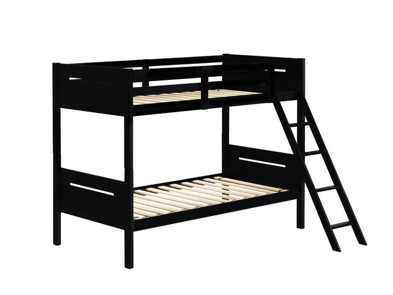 Littleton - Twin Over Twin Bunk Bed - Wood - Black-Washburn's Home Furnishings