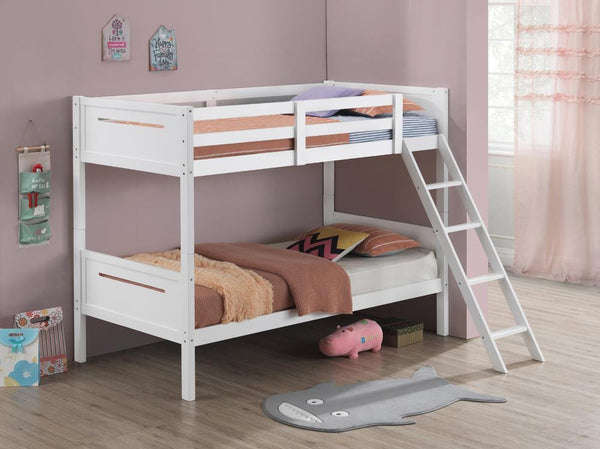 Littleton - Twin Over Twin Bunk Bed - Wood - White-Washburn's Home Furnishings