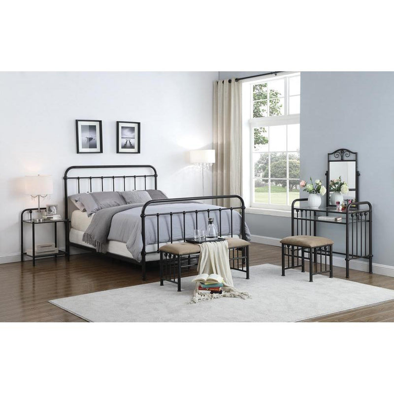 Livingston Collection - Livingston Eastern King Panel Metal Bed Dark Bronze-Washburn's Home Furnishings