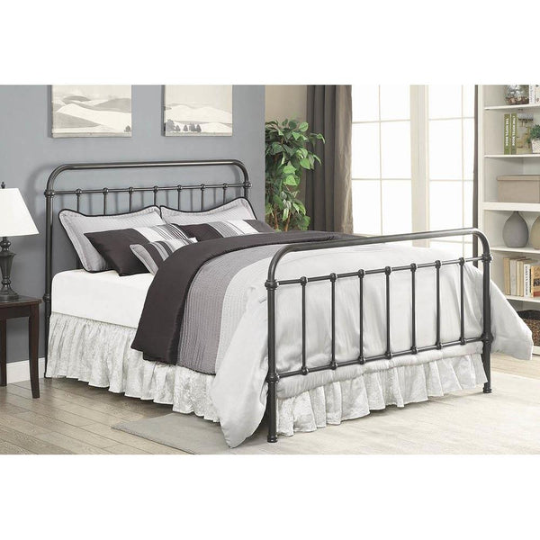 Livingston Collection - Livingston Eastern King Panel Metal Bed Dark Bronze-Washburn's Home Furnishings