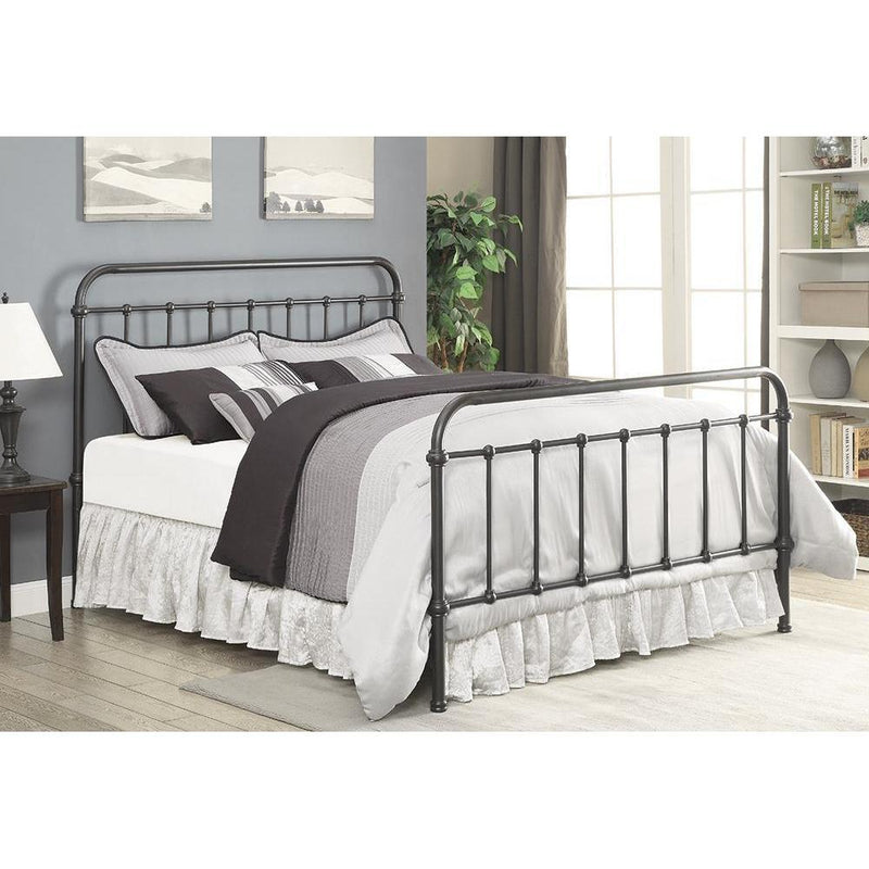 Livingston Collection - Livingston Twin Panel Metal Bed Dark Bronze-Washburn's Home Furnishings