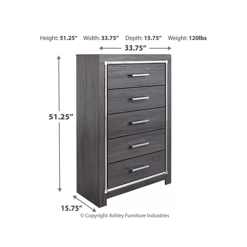 Lodanna - Gray - Five Drawer Chest-Washburn's Home Furnishings