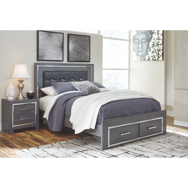 Lodanna - Gray - Queen Platform Bed With 2 Storage Drawers-Washburn's Home Furnishings