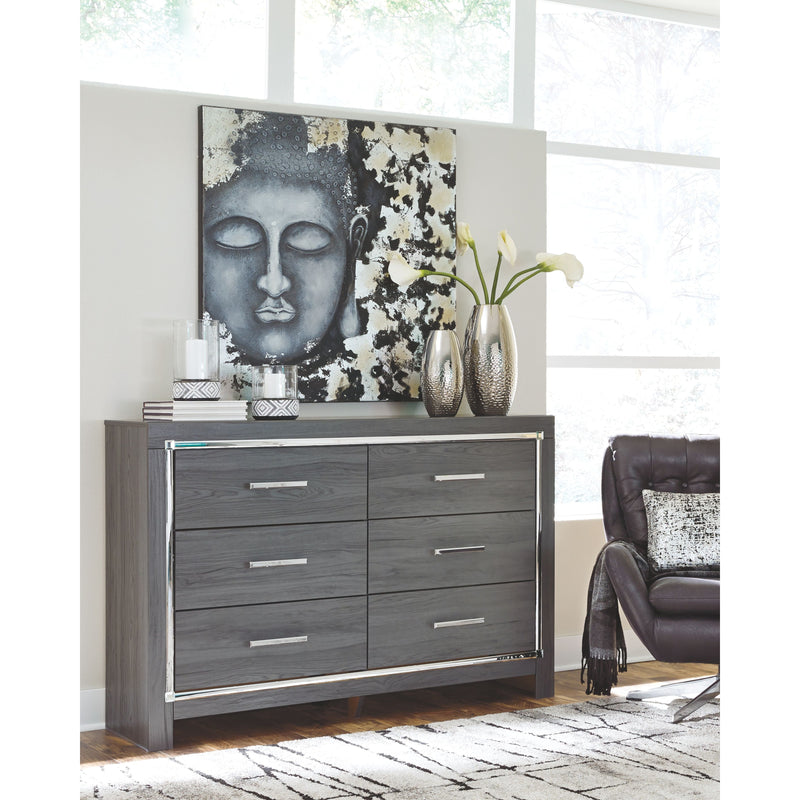 Lodanna - Gray - Six Drawer Dresser-Washburn's Home Furnishings