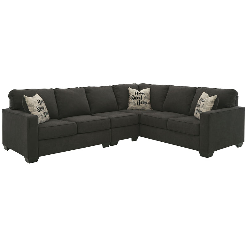 Lucina - Charcoal - Left Arm Facing Loveseat 3 Pc Sectional-Washburn's Home Furnishings