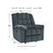 Ludden - Blue - Power Rocker Recliner-Washburn's Home Furnishings