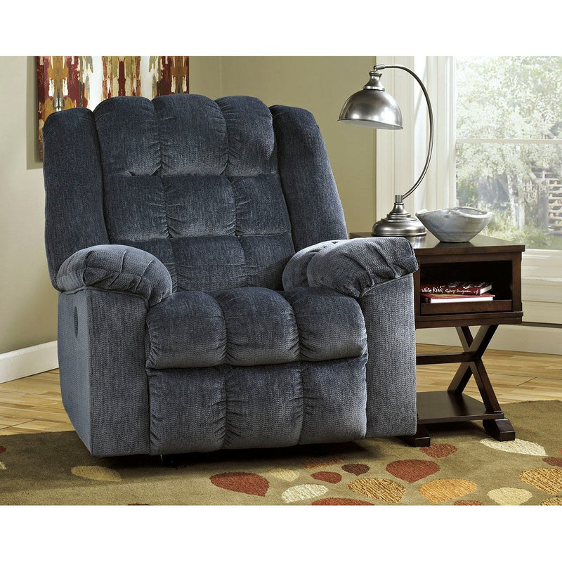 Ludden - Blue - Power Rocker Recliner-Washburn's Home Furnishings