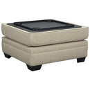 Luxora - Bisque - Ottoman With Storage-Washburn's Home Furnishings