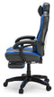 Lynxtyn - Blue/black - Home Office Swivel Desk Chair With Pull-out Footrest-Washburn's Home Furnishings