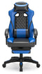 Lynxtyn - Blue/black - Home Office Swivel Desk Chair With Pull-out Footrest-Washburn's Home Furnishings