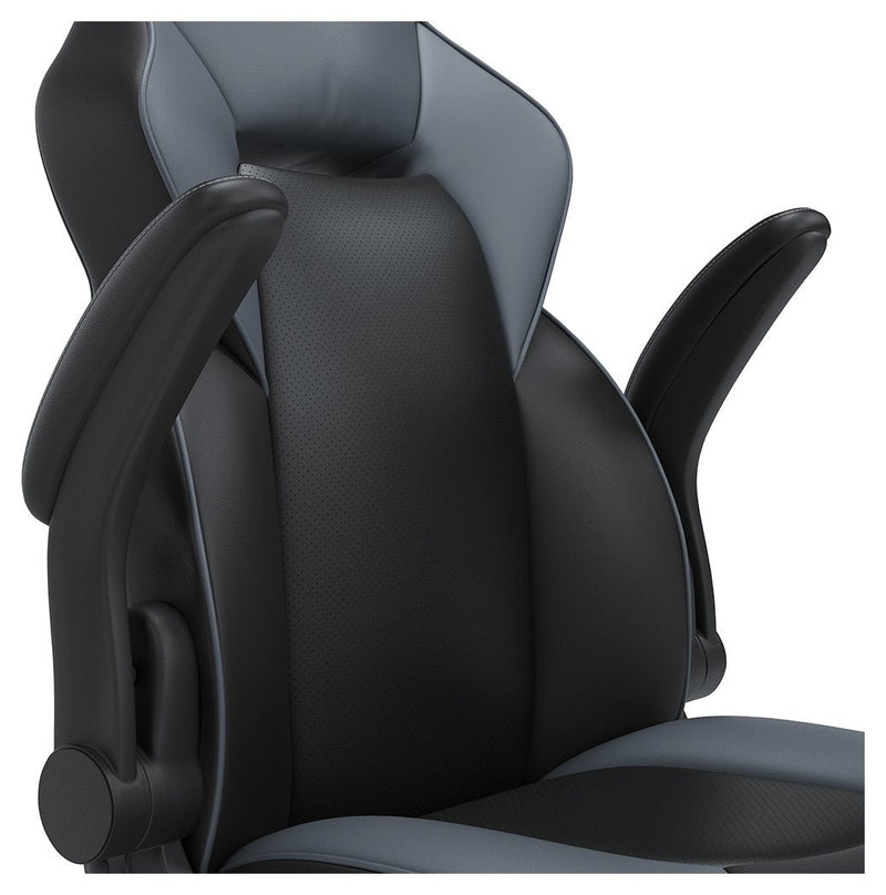 Lynxtyn - Gray/black - Home Office Swivel Desk Chair-Washburn's Home Furnishings