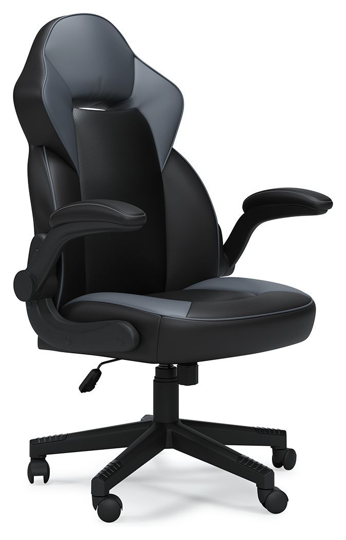 Lynxtyn - Gray/black - Home Office Swivel Desk Chair-Washburn's Home Furnishings