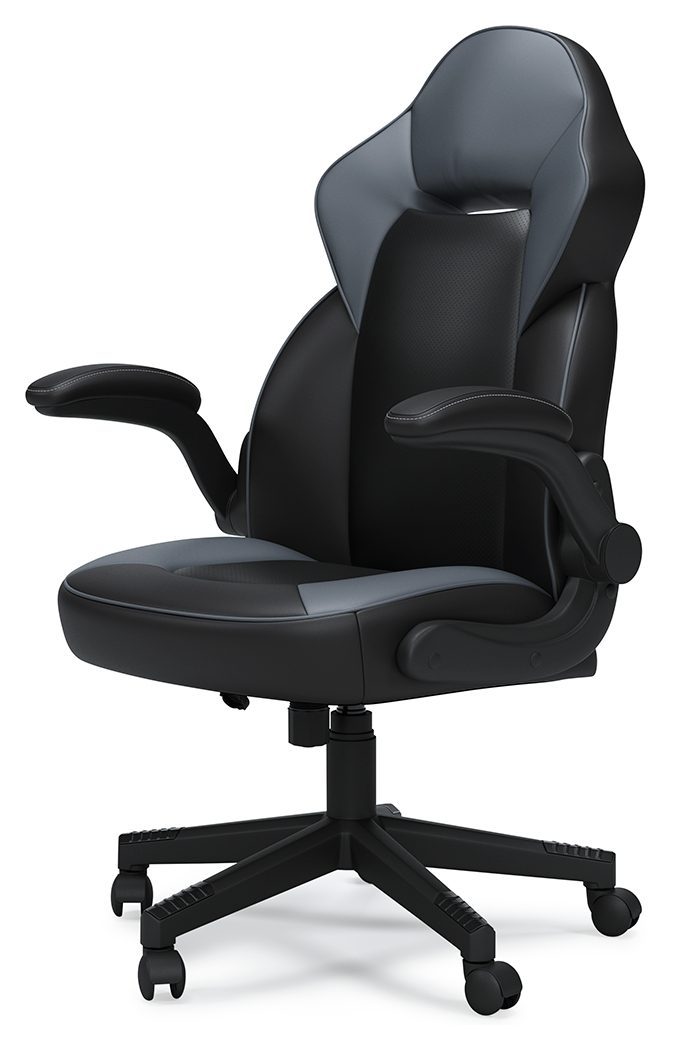 Lynxtyn - Gray/black - Home Office Swivel Desk Chair-Washburn's Home Furnishings