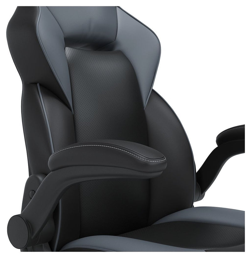 Lynxtyn - Gray/black - Home Office Swivel Desk Chair-Washburn's Home Furnishings