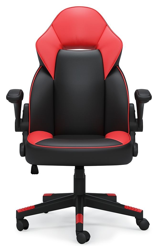 Lynxtyn - Red/black - Home Office Swivel Desk Chair-Washburn's Home Furnishings