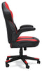 Lynxtyn - Red/black - Home Office Swivel Desk Chair-Washburn's Home Furnishings