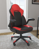 Lynxtyn - Red/black - Home Office Swivel Desk Chair-Washburn's Home Furnishings