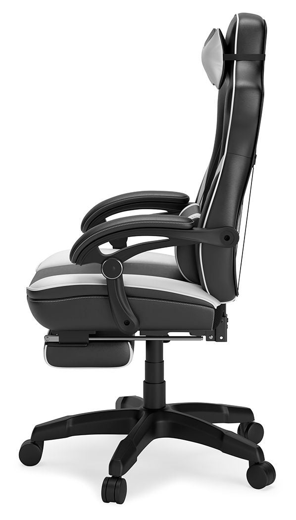 Lynxtyn - White/black - Home Office Swivel Desk Chair-Washburn's Home Furnishings