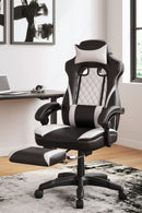 Lynxtyn - White/black - Home Office Swivel Desk Chair-Washburn's Home Furnishings