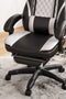 Lynxtyn - White/black - Home Office Swivel Desk Chair-Washburn's Home Furnishings