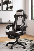 Lynxtyn - White/black - Home Office Swivel Desk Chair-Washburn's Home Furnishings