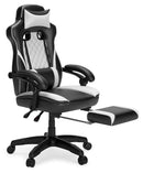 Lynxtyn - White/black - Home Office Swivel Desk Chair-Washburn's Home Furnishings