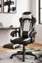 Lynxtyn - White/black - Home Office Swivel Desk Chair-Washburn's Home Furnishings